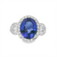 Tanzanite & Diamond Halo Fashion Ring