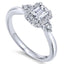 Emerald-cut Diamond Halo Engagement Ring