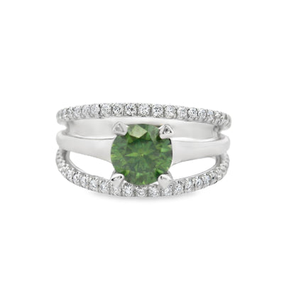 Round Diamond Split Shank Engagement Ring