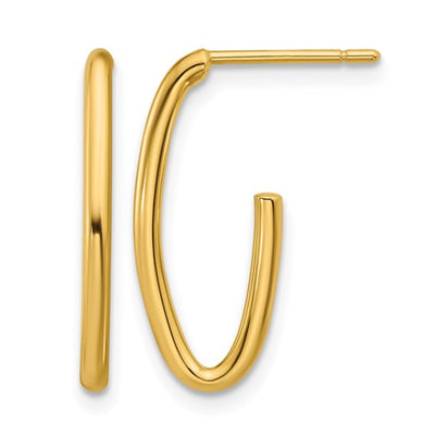 Oval J-Hoop Huggie Earrings
