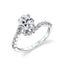 Oval Diamond Bypass Engagement Ring