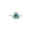 Aquamarine & Diamond Double Halo Ring