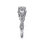 Round Diamond Floral Engagement Ring