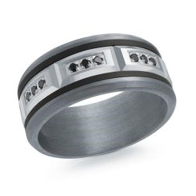 Men's Carbon Fiber & Diamond Wedding Ring