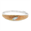 Sterling Silver Blue Chalcedony Bangle Bracelet