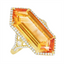 Hexagonal Citrine & Diamond Fashion Ring