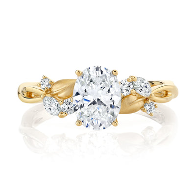 Oval Diamond Nature-Inspired Engagement Ring