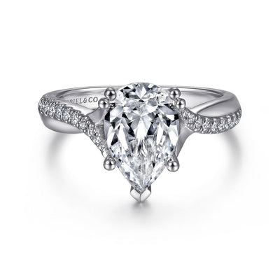 Pear Diamond Twisted Engagement Ring