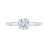 Carizza Semi Mount Engagement Ring to fit Round Center in 14K White Gold