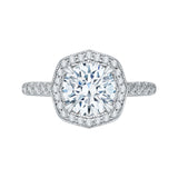 14K White Gold 1 1/4 ct Diamond Carizza Bridal Ring