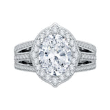 14K White Gold 1 3/8 ct Diamond Carizza Bridal Ring