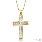 Channel Set Cross Diamond Pendant