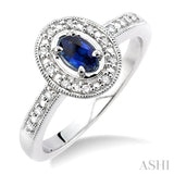 Oval Shape Gemstone & Diamond Ring