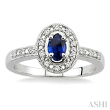 Oval Shape Gemstone & Diamond Ring