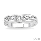 Channel Set Curved Diamond Wedding Band