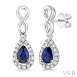 Pear Shape Gemstone & Diamond Earrings