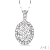 Oval Shape Lovebright Essential Diamond Pendant