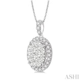 Oval Shape Lovebright Essential Diamond Pendant