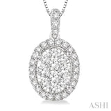 Oval Shape Lovebright Essential Diamond Pendant