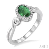 Oval Shape Gemstone & Diamond Ring