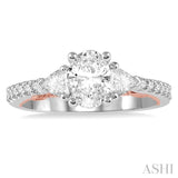 Oval Shape Semi-Mount Diamond Engagement Ring