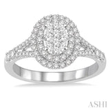 Oval Shape Lovebright Diamond Engagement Ring