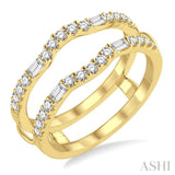 1/2 Ctw Baguette and Round Cut Diamond Insert Ring in 14K Yellow Gold