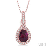 Pear Shape Gemstone & Diamond Pendant