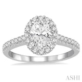 Oval Shape Semi-Mount Diamond Engagement Ring