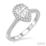 Pear Shape Semi-Mount Diamond Engagement Ring