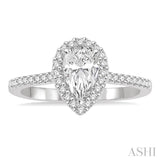 Pear Shape Semi-Mount Diamond Engagement Ring