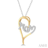 Mom Heart Shape Diamond Fashion Pendant