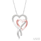 Double Heart Shape Diamond Fashion Pendant