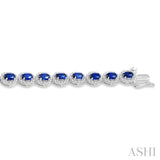 Oval Shape Gemstone & Diamond Bracelet