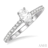 Oval Shape Semi-Mount Diamond Engagement Ring