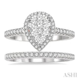 Pear Shape Lovebright Diamond Wedding Set