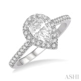 Pear Shape Semi-Mount Diamond Engagement Ring