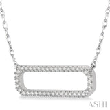 Rounded Rectangle Diamond Necklace