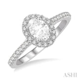 Oval Shape Semi-Mount Diamond Engagement Ring