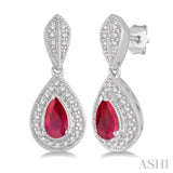 Pear Shape Gemstone & Diamond Earrings