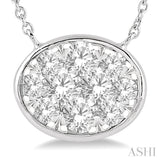 Oval Shape Lovebright Essential Diamond Necklace