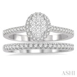 Oval Shape Lovebright Diamond Wedding Set