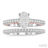 Oval Shape Lovebright Diamond Wedding Set