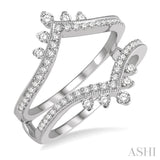 1/2 Ctw Pointed Arch Round Cut Diamond Insert Ring in 14K White Gold