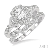 Oval Shape Diamond Wedding Set