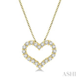 1/4 Ctw Heart Shape Round Cut Diamond Pendant With Chain in 14K Yellow Gold