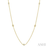 1/2 Ctw Round Cut Diamond Fashion Necklace in 14K Yellow Gold