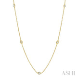 1/4 Ctw Round Cut Diamond Fashion Necklace in 14K Yellow Gold