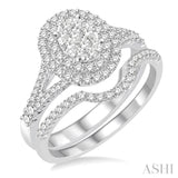 Oval Shape Lovebright Diamond Wedding Set