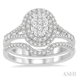 Oval Shape Lovebright Diamond Wedding Set